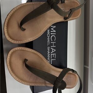 Michael Shannon Tan and Olive Sandals